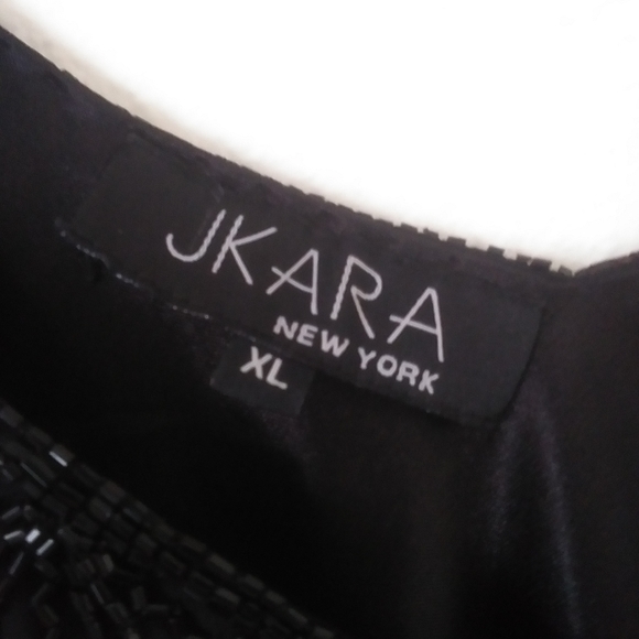 Vintage JKARA New York Beaded Asymmetrical Tank, Black - Picture 9 of 14